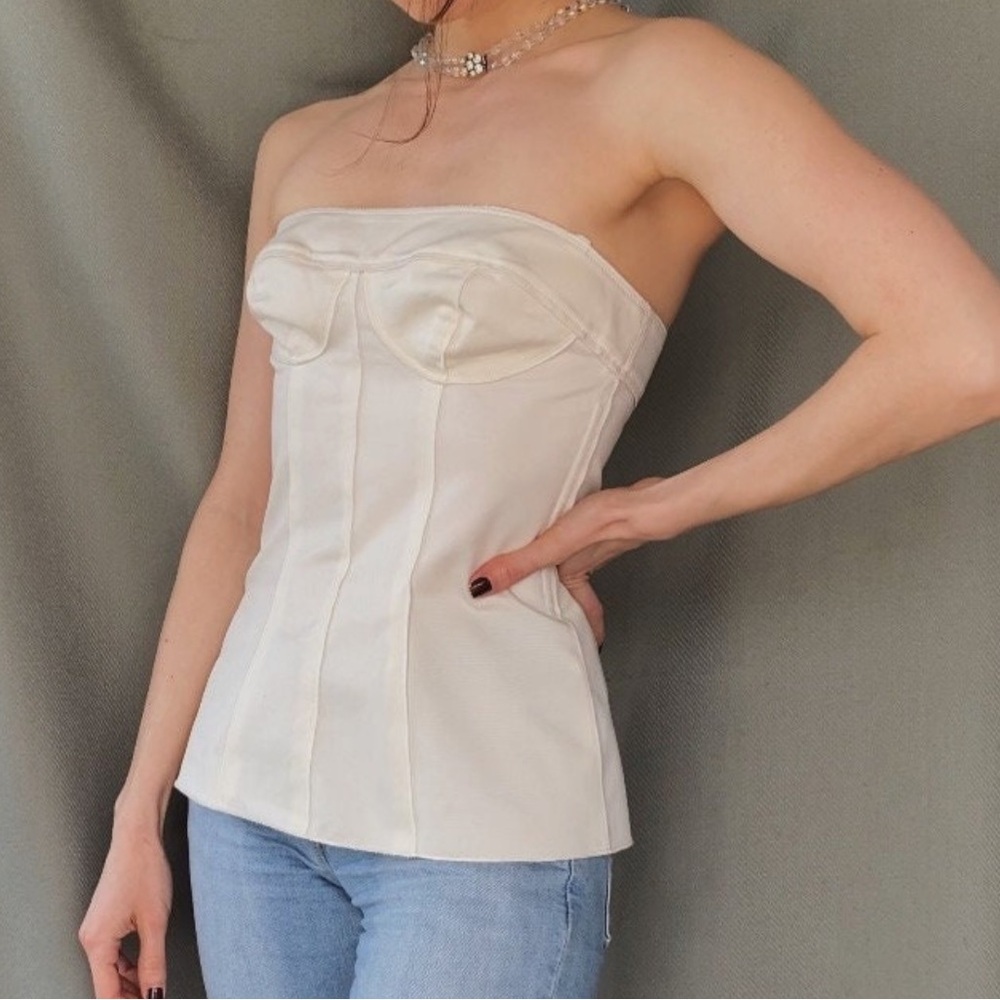 Dolce & Gabbana Cream Strapless Top